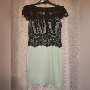 Mint green and black Cocktail Dress - NIKIBIKI